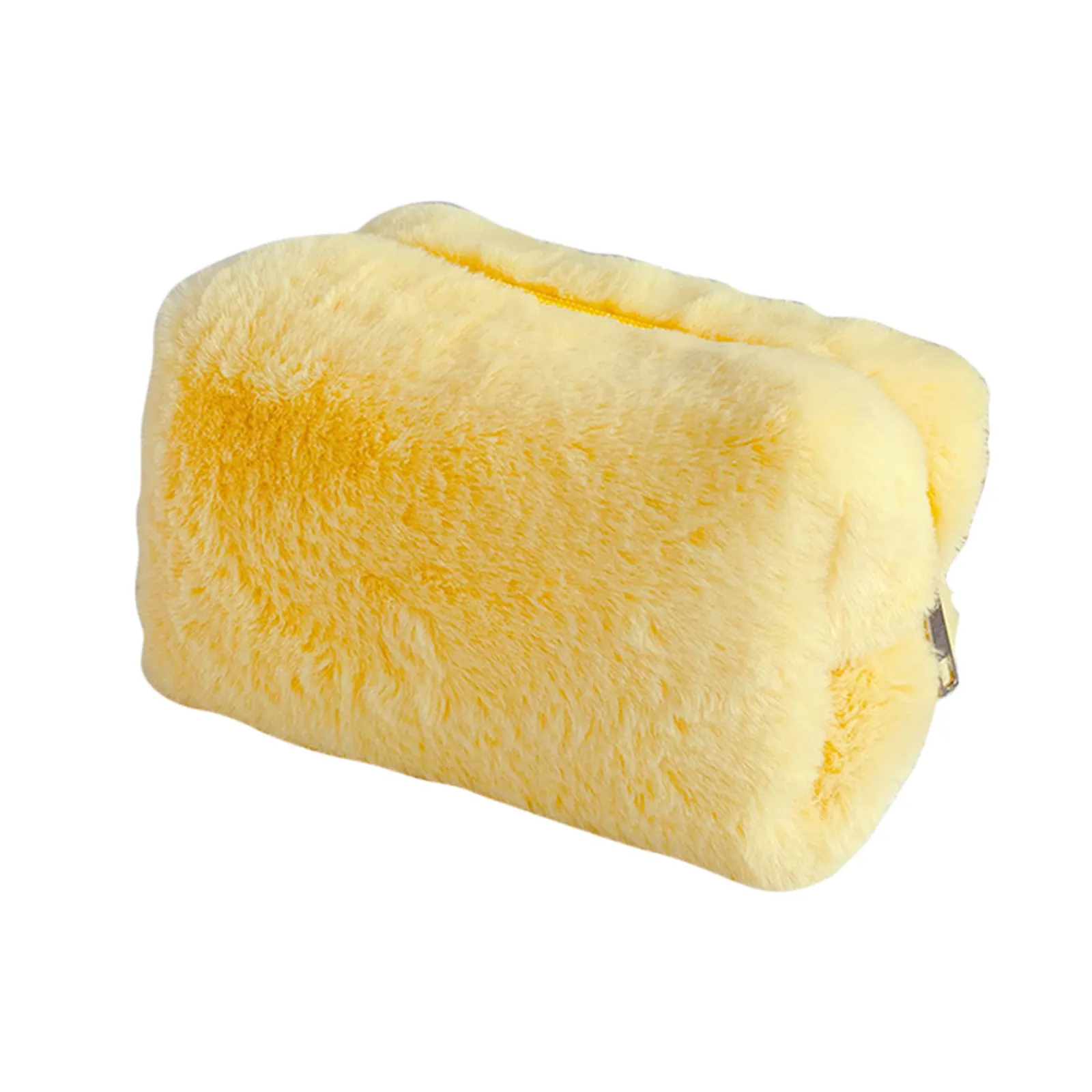 Plush Makeup Bags Large Capacity Soft Make Up Brushes Storage Solid Color Cosmetics Handbag Case Portable For Travel_voghion.com