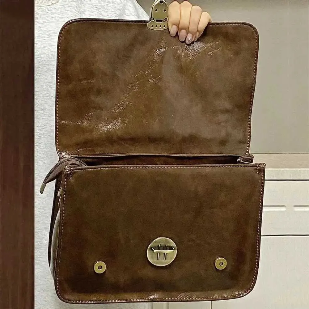 Sac à main vintage à boucle pour facteur, sacoche de couleur unie, sac à bandoulière rétro de grande capacité, sac sous les bras, mallette pour étudiant_voghion.com