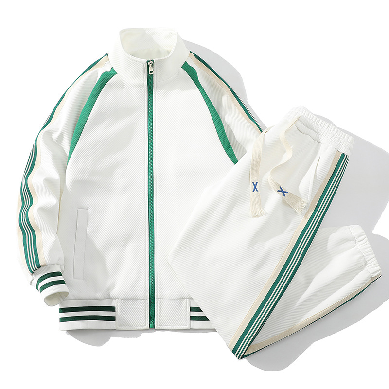 Leisure sports men's women's spring and autumn two-piece set, couple's outfit, jacket jacket, trendy opening school_voghion.com