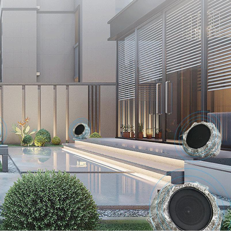 Solar Wireless Bluetooth Speaker Garden Sound Waterproof Remote Control Analog Stone Rock Speaker Lawn_voghion.com
