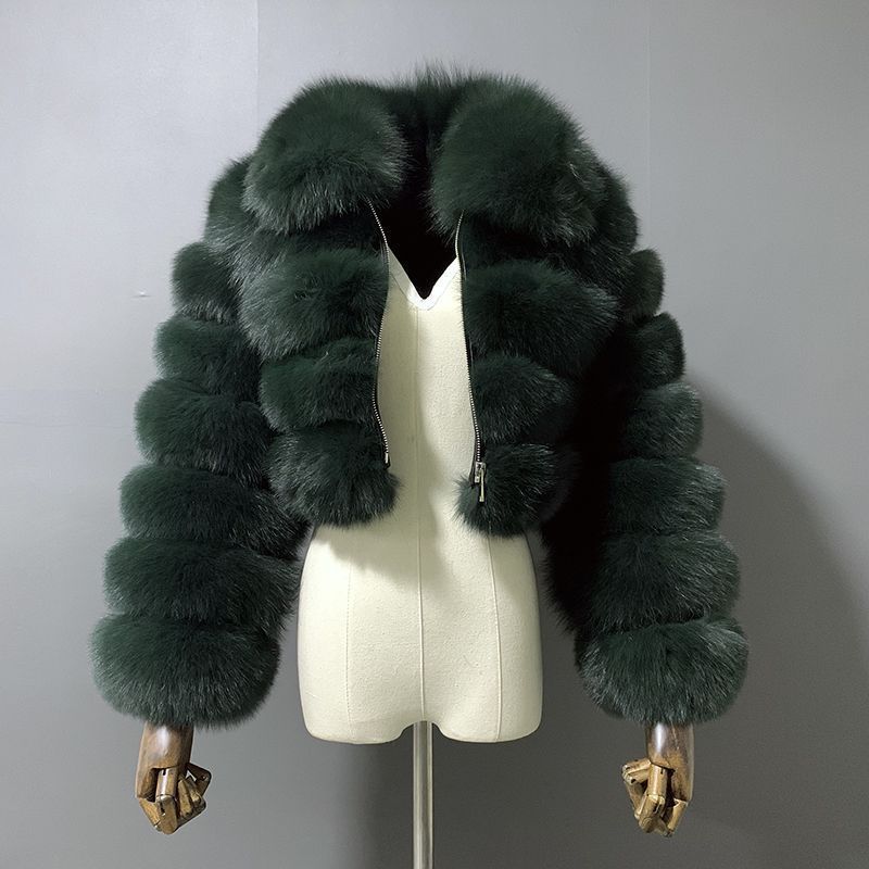 Vêtements pour femmes manches courtes en fourrure pour femmes automne et hiver hauts chauds manteau en peluche tendance_voghion.com