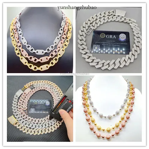 moissanite Halsband Designer Smycken Cuban K Chain Iced Out Pass Dia Tester Sterg Sier Halsband Vvs Moissanite Chains_voghion.com