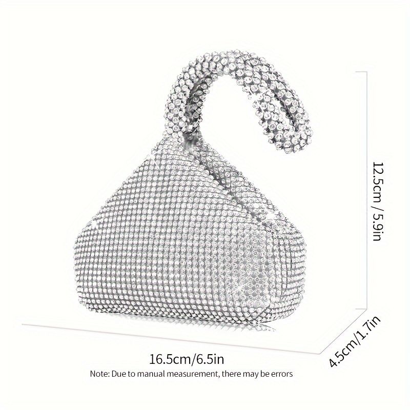 Mini pochette con strass scintillanti, elegante e funzionale pochette, borsetta alla moda e borsa a mano per la donna_voghion.com