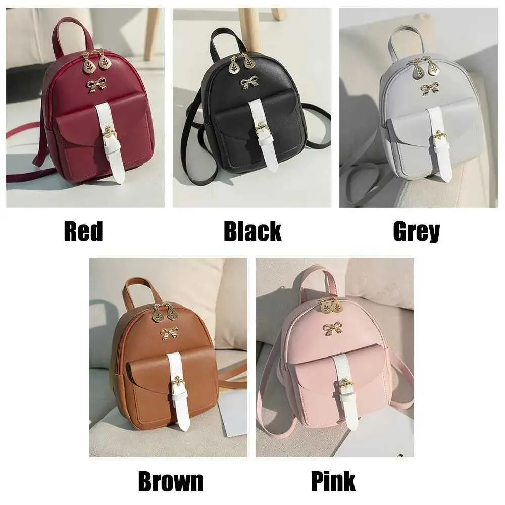 Kleiner Damen Mini Rucksack Aus Pu Leder Mit Schleife Detail_voghion.com