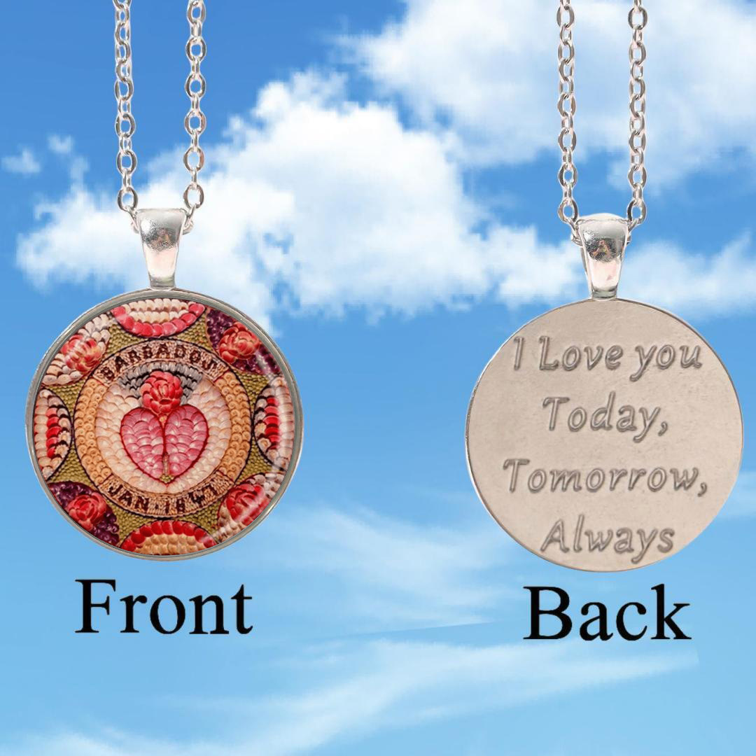 Collier pendentif photo en verre rond argenté en forme de cœur d'amour à la mode, accessoires de bijoux de mode, cadeau_voghion.com