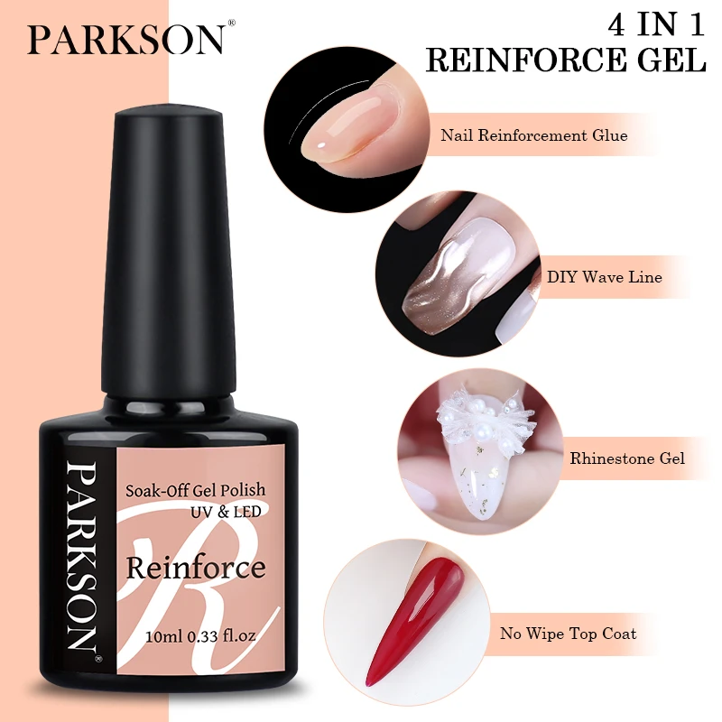 Parkson Self Leveling Gel Polish Build Nails C-Curve Base Forte Coat Saudável UV Semi Permanente Verniz Gel para Cuidados Reparadores de Unhas_voghion.com