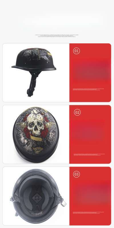 Zhuanya Black Crow Skull Soldier Halled Helm Véier Saisone Elektroauto Trend Hallefdeckung Läffel_voghion.com