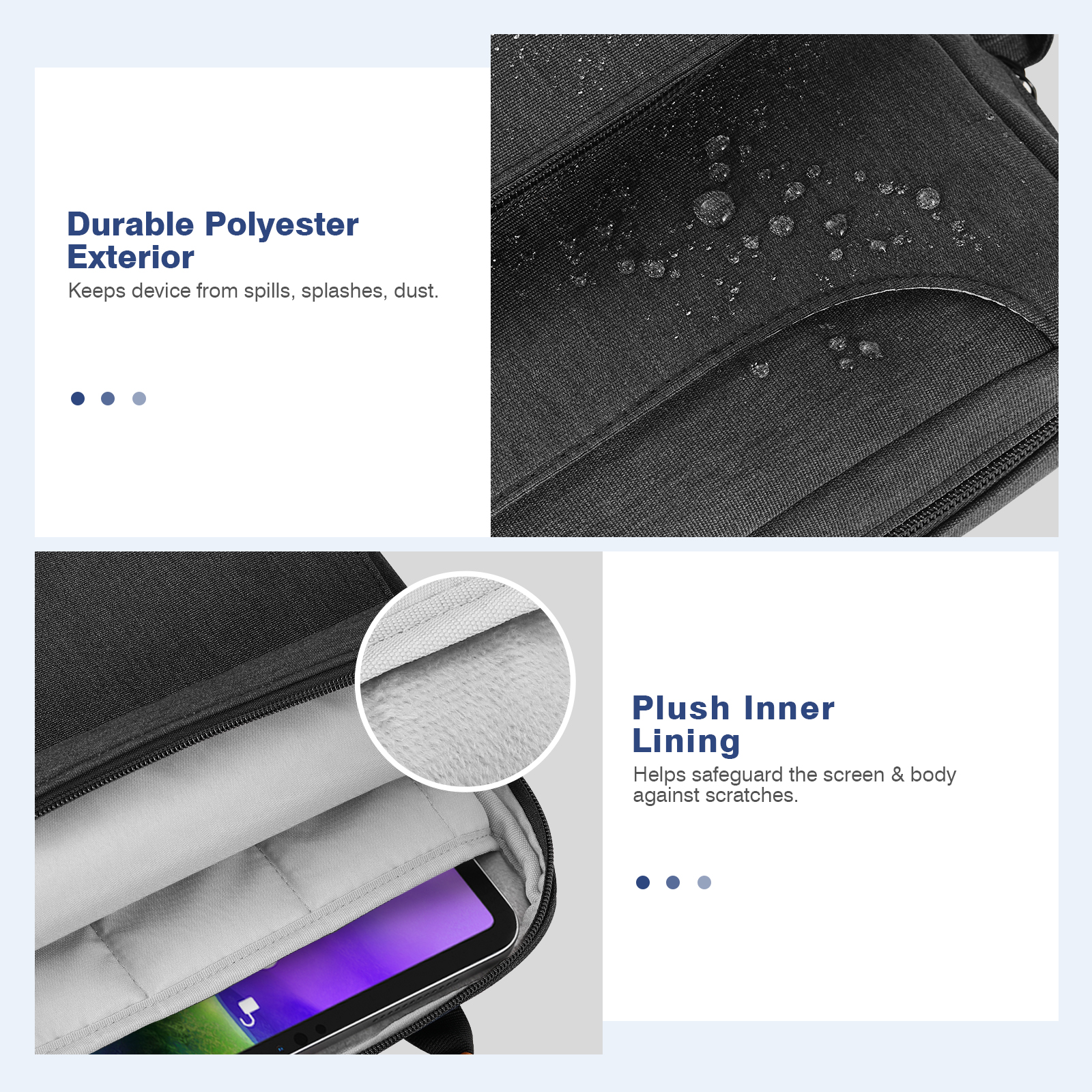 Borsa a tracolla per tablet 9-11 per iPad Pro 11 2021-2018, iPad 10.2, iPad Air 4 10.9, iPad 9.7, Surface Go 3/2, Galaxy Tab A 10_voghion.com