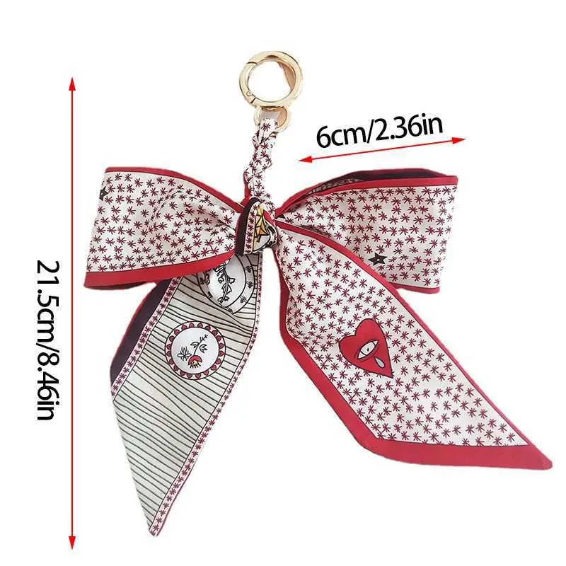 Gestrickter weicher Seidenschal mit Schleife, Anhänger, Tasche, Charm, Zubehör, Schlüsselanhänger, Mode, Auto, Schlüsselanhänger, kreatives Geschenk 2024, süß, Y241121_voghion.com