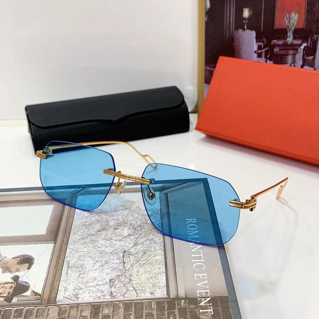 Stylish Retro Sunglasses Uv400 Protection Gold Frame Unisex_voghion.com