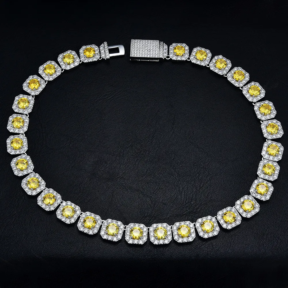 Zircone fibbia 10K 14K placcato oro 12mm Miami catena in acciaio inossidabile collana set uomo gioielli cubano link_voghion.com