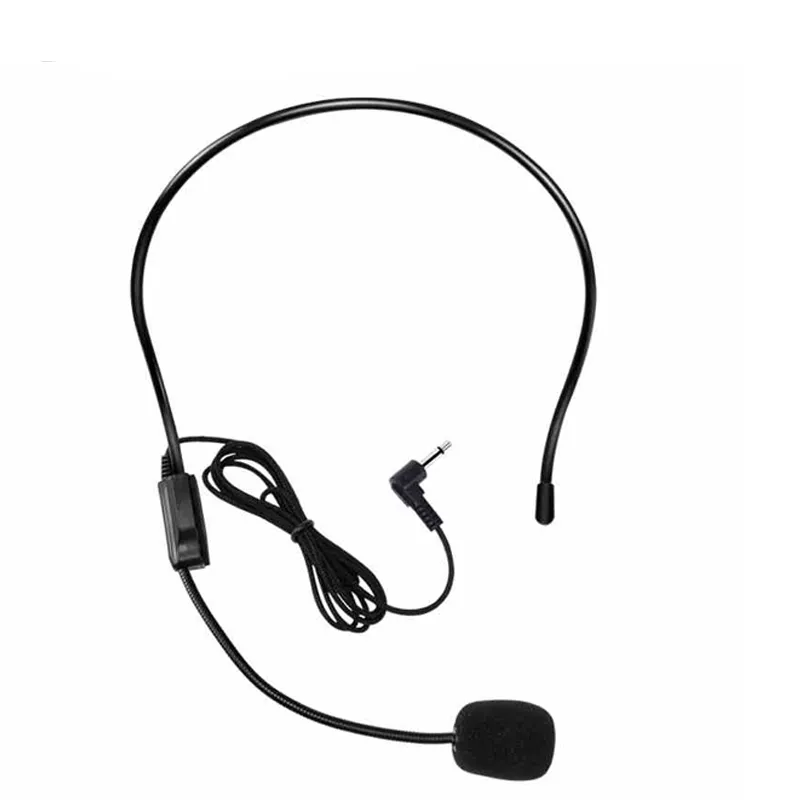 PUJIMAX 3.5mm Head-mounted Wired Loudspeaker Lavalier Microphone Handsfree Teacher Microphone For Teaching Tour Guide_voghion.com