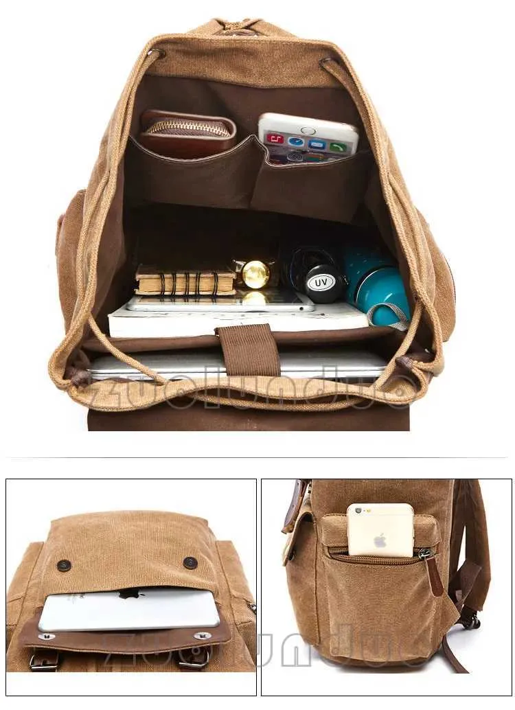 Vintage lõuendiga sülearvuti seljakott meestele Mochila Feminina mood vargusvastane naiste reisiseljakott kooli seljakott C241031_voghion.com