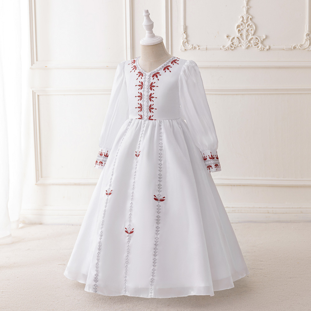 Rochie lungă pentru mame și copii, rochie musulmană casual, cu decolteu în V, halat larg pentru femei_voghion.com