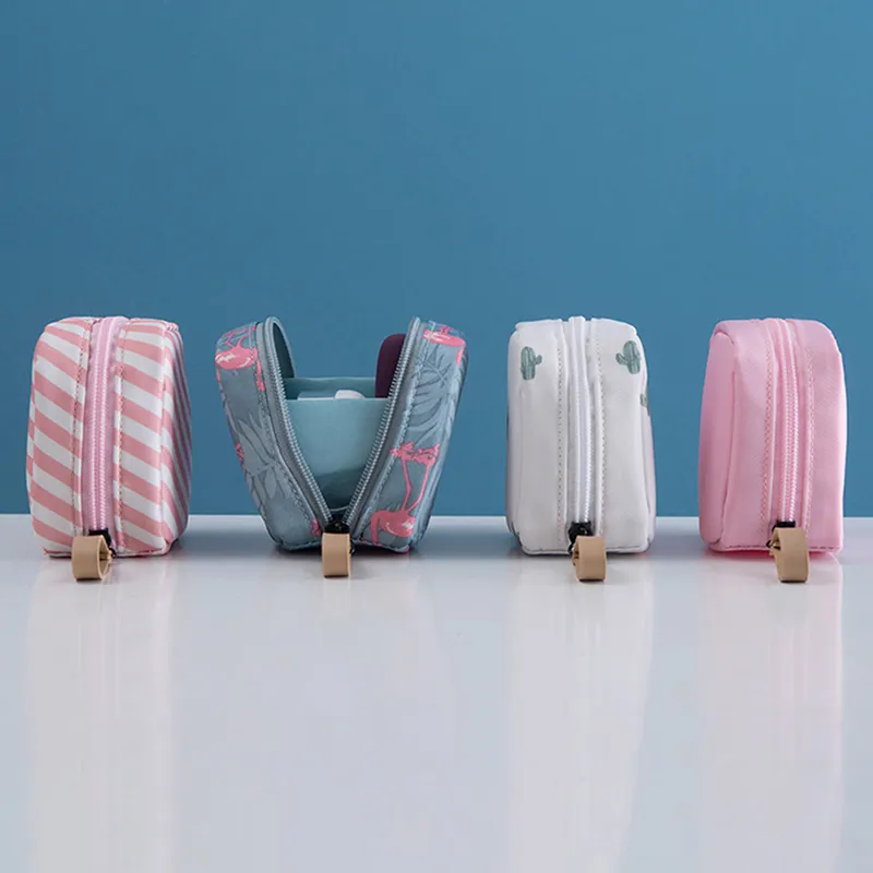Mini Flamingo Solid Color Travel Toiletry Storage Cactus Beauty Makeup Cosmetic Bag Organizer Special Offer_voghion.com