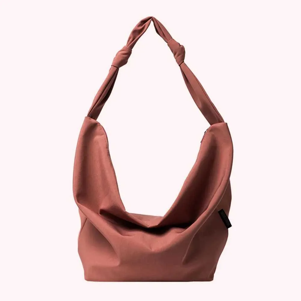 Schultertasche Große Kapazität Fem Handtasche Lässig FI Tragbare Feste Farbe Einfache Leinwand Elegante Wochenende Schultern Y241109_voghion.com
