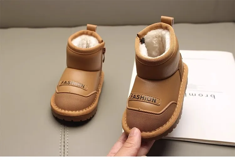 Bottes de neige pour enfants, nouvelle collection hiver 2025, courtes chevilles, Happysteps, antidérapantes, épaisses, en peluche, en caoutchouc, pour tout-petits, pour garçons_voghion.com