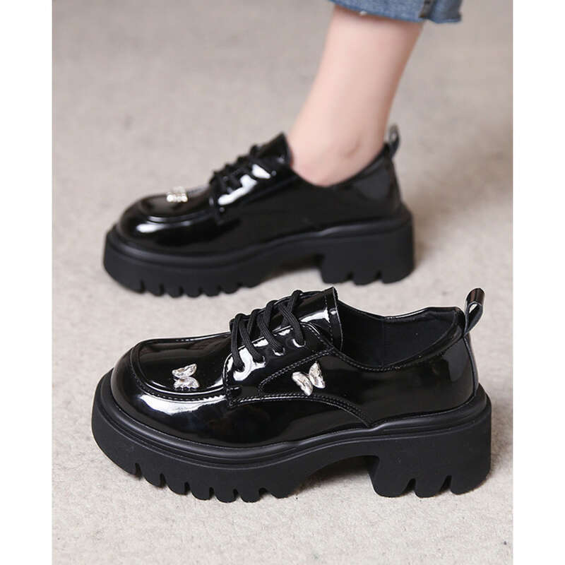 Chaussures Mary Jane en cuir pour femmes, style britannique, semelle épaisse, décontractées_voghion.com