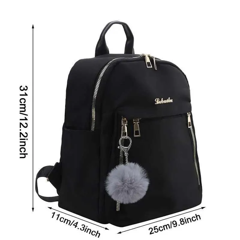 Schwarzer Damen Rucksack Stylischer Rucksack Für Reise Schule_voghion.com