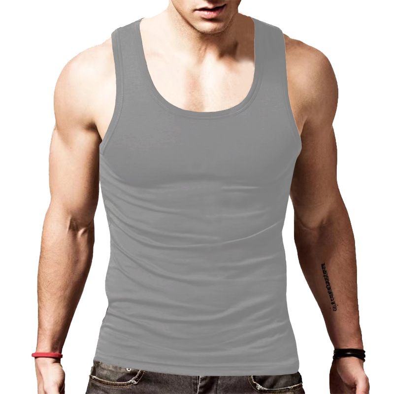 Cross-border New American Style Men's Vest Wearing Trendy Hurdle Sports Fitness Men's Spring and Summer Undershirt Vest_voghion.com
