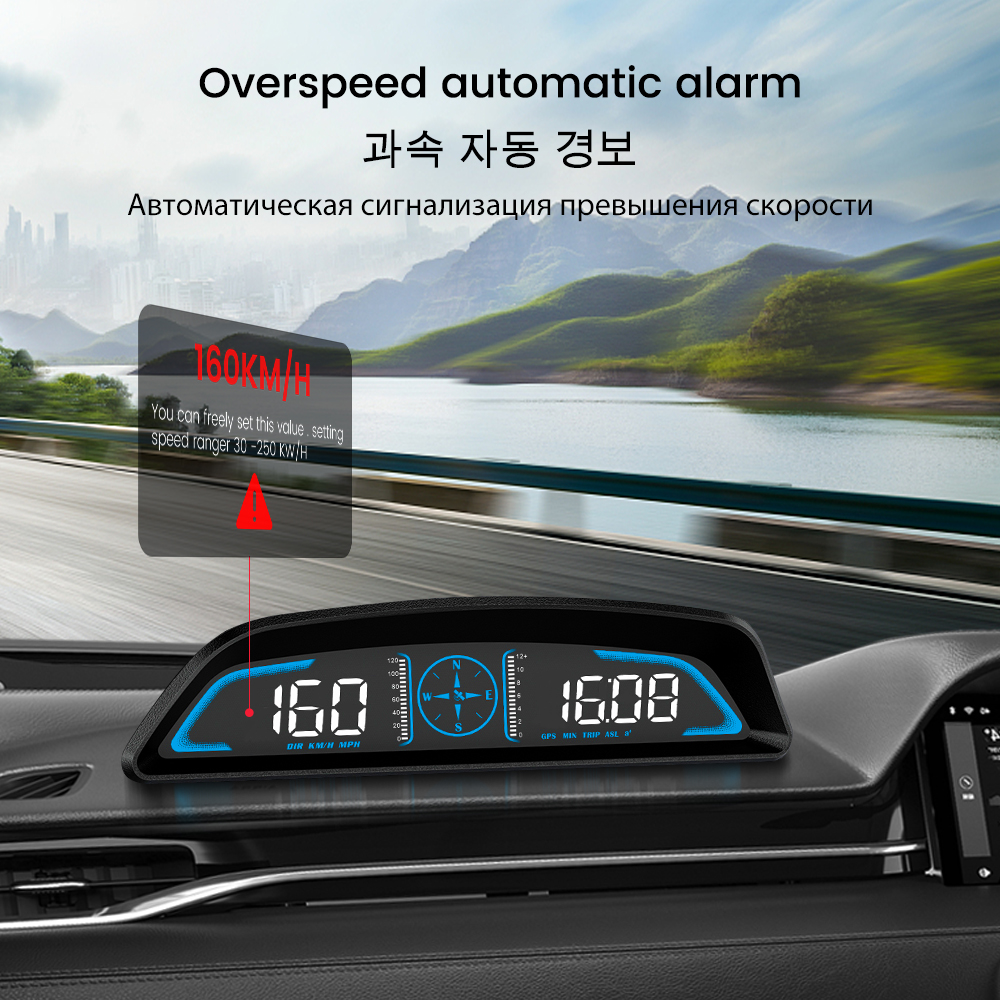 G3 GPS auto HUD rychloměr Head Up displej digitální připomenutí alarm, rychloměr, elektronické příslušenství pro všechna auta_voghion.com