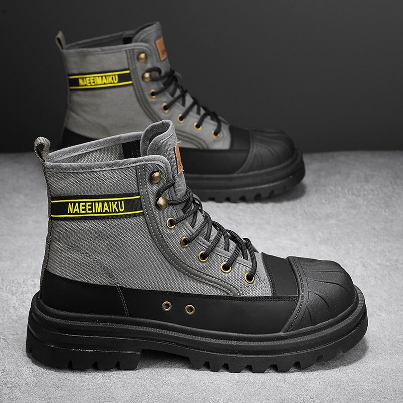 Martin High Top Herbst neue dicke Unterseite Canvas lässige Sportstiefel Herren Arbeitskleidung All Match Motorrad kurze_voghion.com