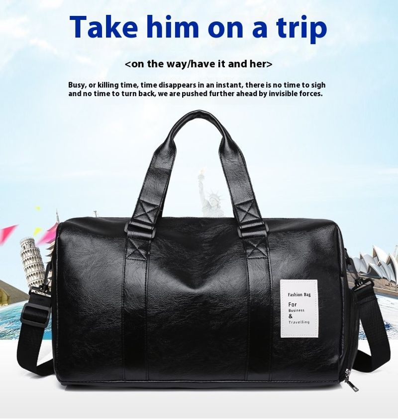 Neue trendige Fiess-PU-Reisetasche großem Fassungsvermögen Herren mit Spritzschutz für Sport und Damen_voghion.com