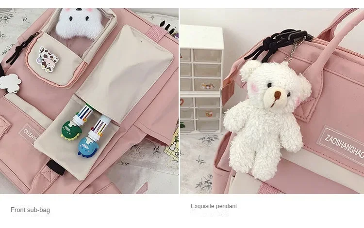 2024 Damen-Laptop-Rucksäcke in Bonbonfarben, süße Kawaii-Schultaschen für japanische Reise-Camping-Rucksäcke für Teenager_voghion.com