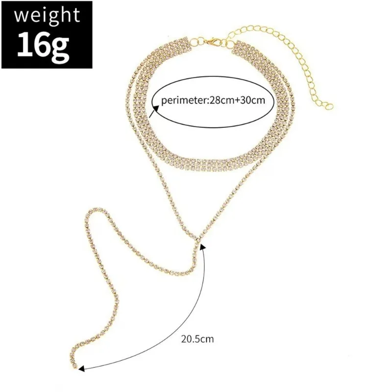 Catene Fashion Forward Collana lunga con frange Accattivanti Accessori con intarsi di diamanti_voghion.com