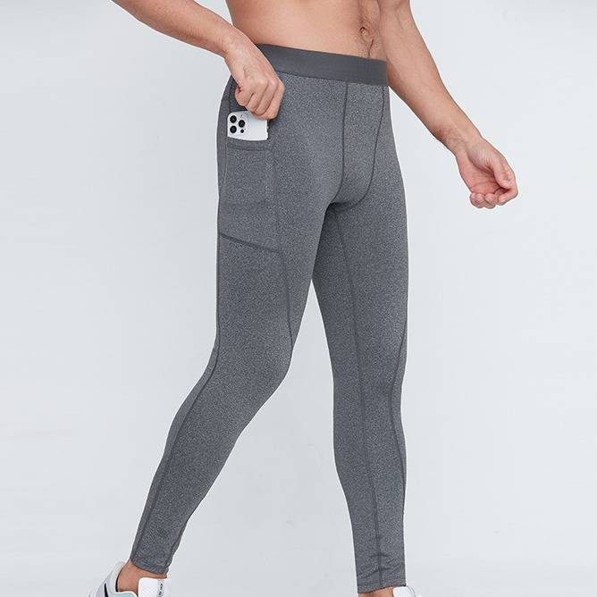 Kompressions-Laufhose für Herren – Hochelastische, schnelltrocknende Trainingstights für Fitnessstudio, Joggen und Outdoor-Sport (Schwarz/Weiß/Grau/Marineblau/Grün/Burgunderrot)​_voghion.com