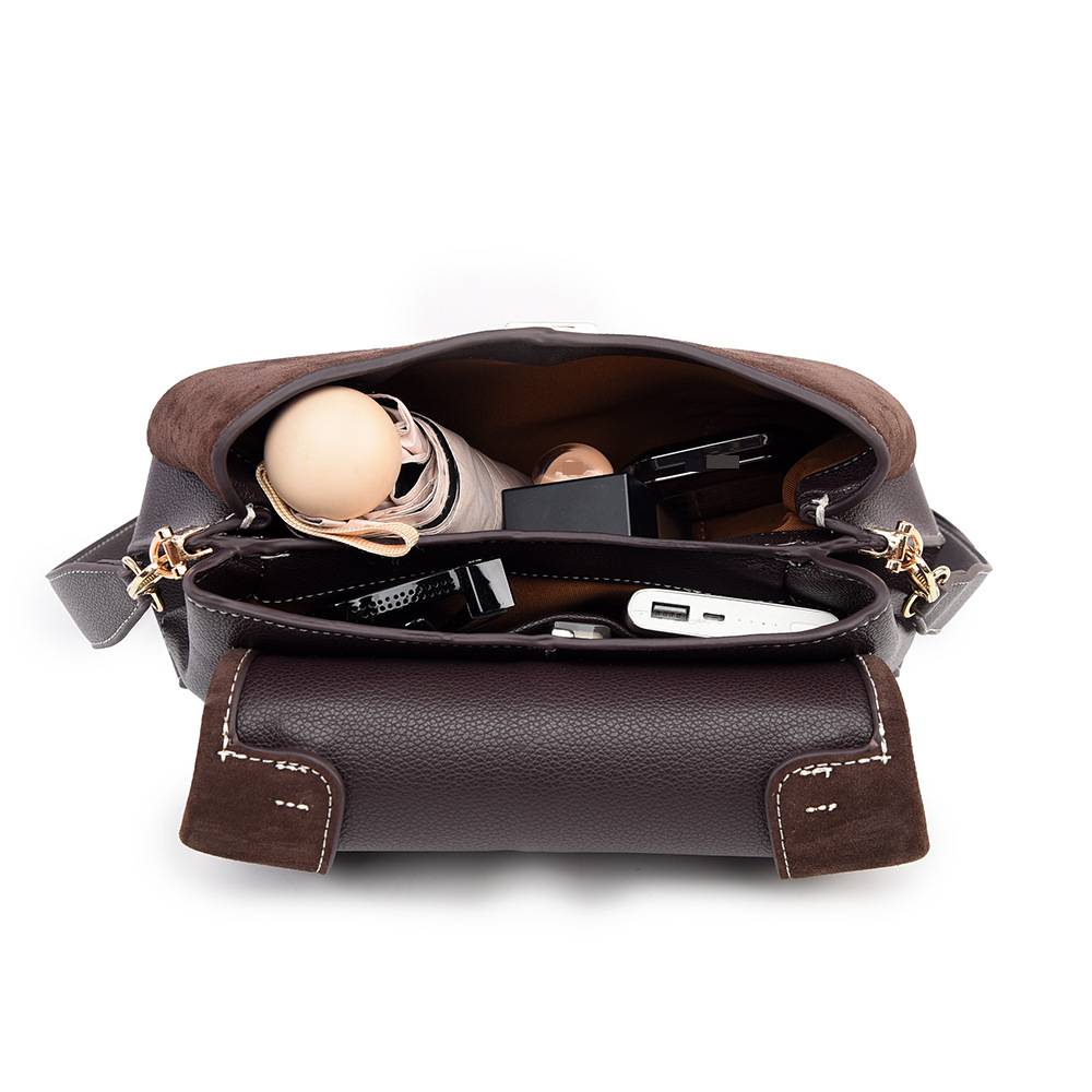 Sac à main pour femme, nouveau style automne/hiver, sac en cuir véritable givré, design unique, sac bandoulière, grande capacité, sac idéal pour les trajets quotidiens._voghion.com