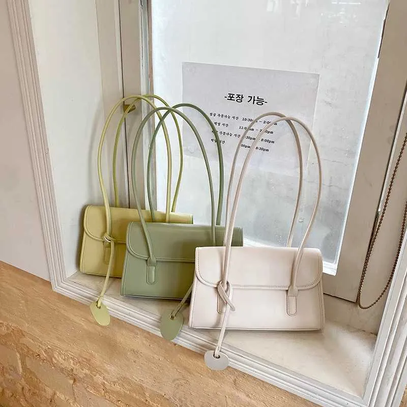 Sac à bandoulière en PU à texture française à la mode pour femmes, jaune, sous les aisselles, printemps/été 2024, pendentifs élégants, Handba241104_voghion.com