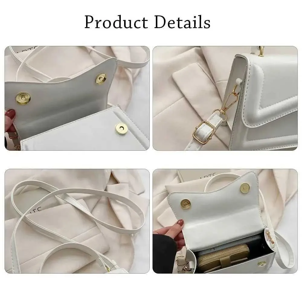 Neu Frauen Mode Sg Schulter Trend PU Leder Textur Messenger Handtaschen Solide Freizeit Stilvolle Umhängetaschen für_voghion.com