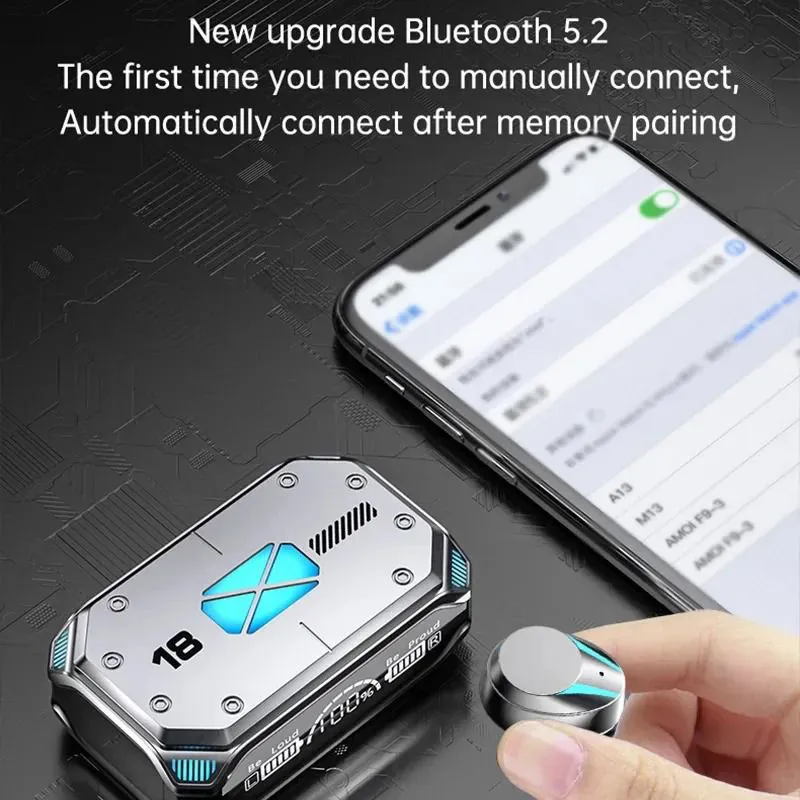 Bluetooth Headphones Wireless Earbuds With Led Digital Display_voghion.com