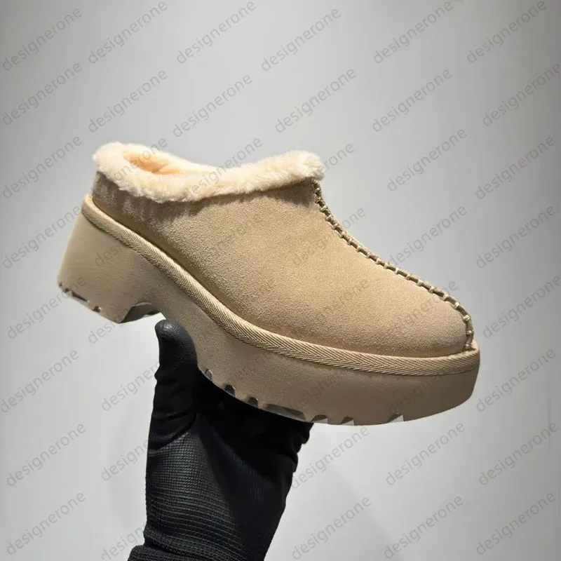 W Dipper Tasman Platform DIPPER Chesut Fur Slides Sheepskin Classic Ultra Mini women Snow boots Winter plush and thick_voghion.com