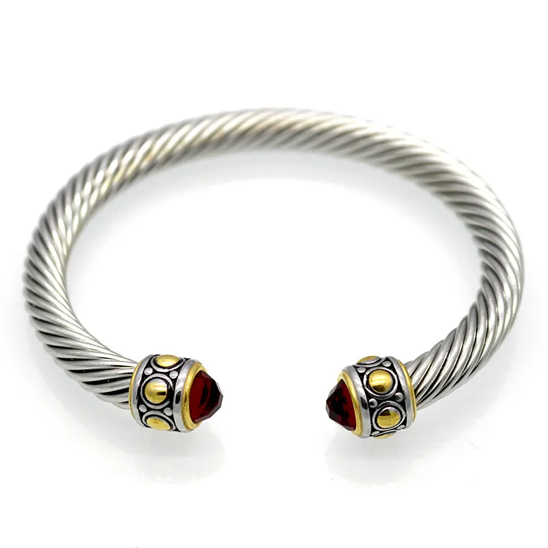Designersmykker Mode Snoet Tråd Guld Sølv Rustfrit Stål Armbånd Flettet Mærke Armbånd Diamant Zirkon Fødselsdag_voghion.com