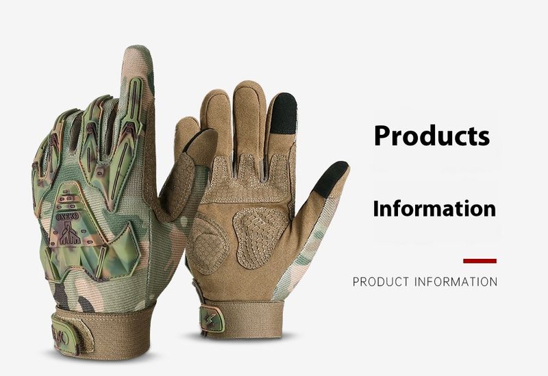 Tactical gloves, all finger camouflage touch screen, thickened puncture silicone, anti-collision anti slip outdoor_voghion.com