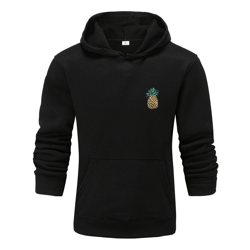 Sügise ja talve noorte kapuutsiga ananassiprindiga meeste pullover vabaaja kapuutsiga_voghion.com