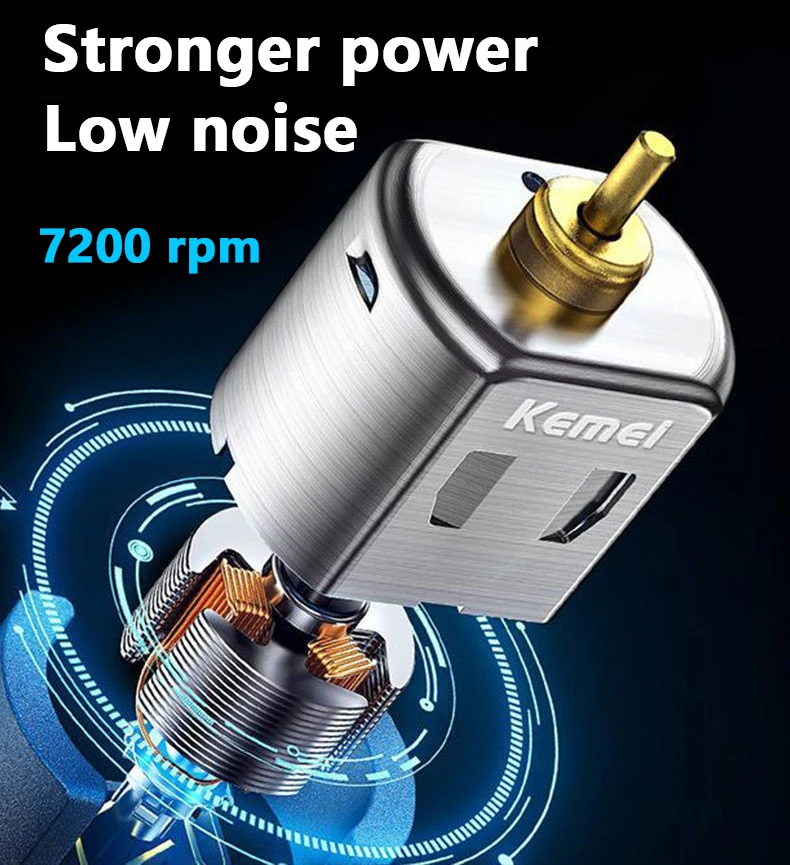 Kemei Professioneller Haarschneider für Männer, verstellbar, kabellos, elektrisch, wiederaufladbar, Haarschneidemaschine, Lithium, YCDC_voghion.com
