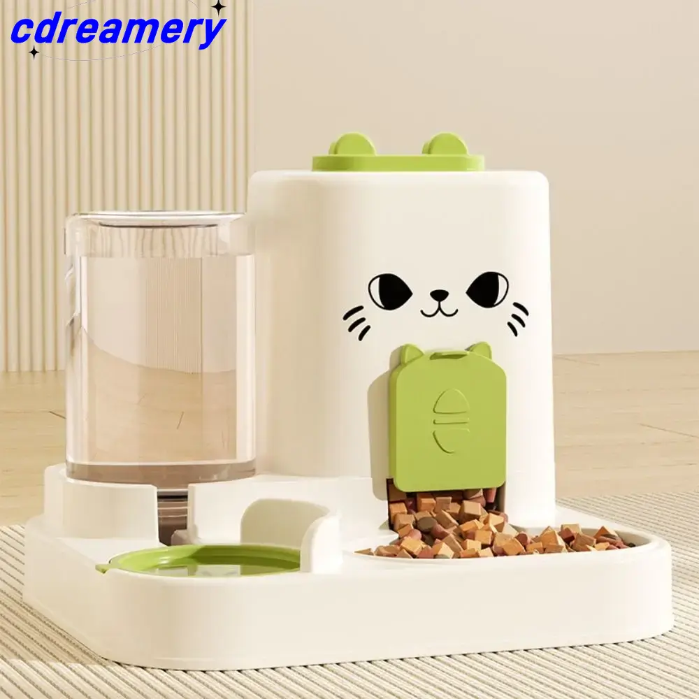 2-in-1 Cartoon Automatischer Futter- und Wasserspender für Haustiere, auslaufsicherer ABS-Kunststoff, Futternapf mit großem Fassungsvermögen für Hunde und Katzen_voghion.com