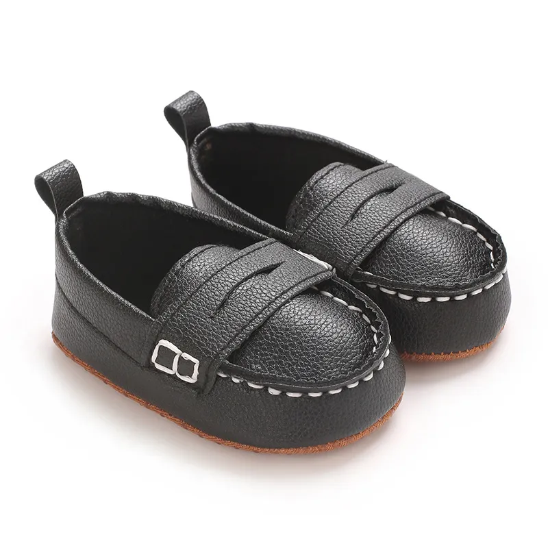 Infant Loafer Shoes Soft Bottom Leather For Baby Boy And Girl_voghion.com