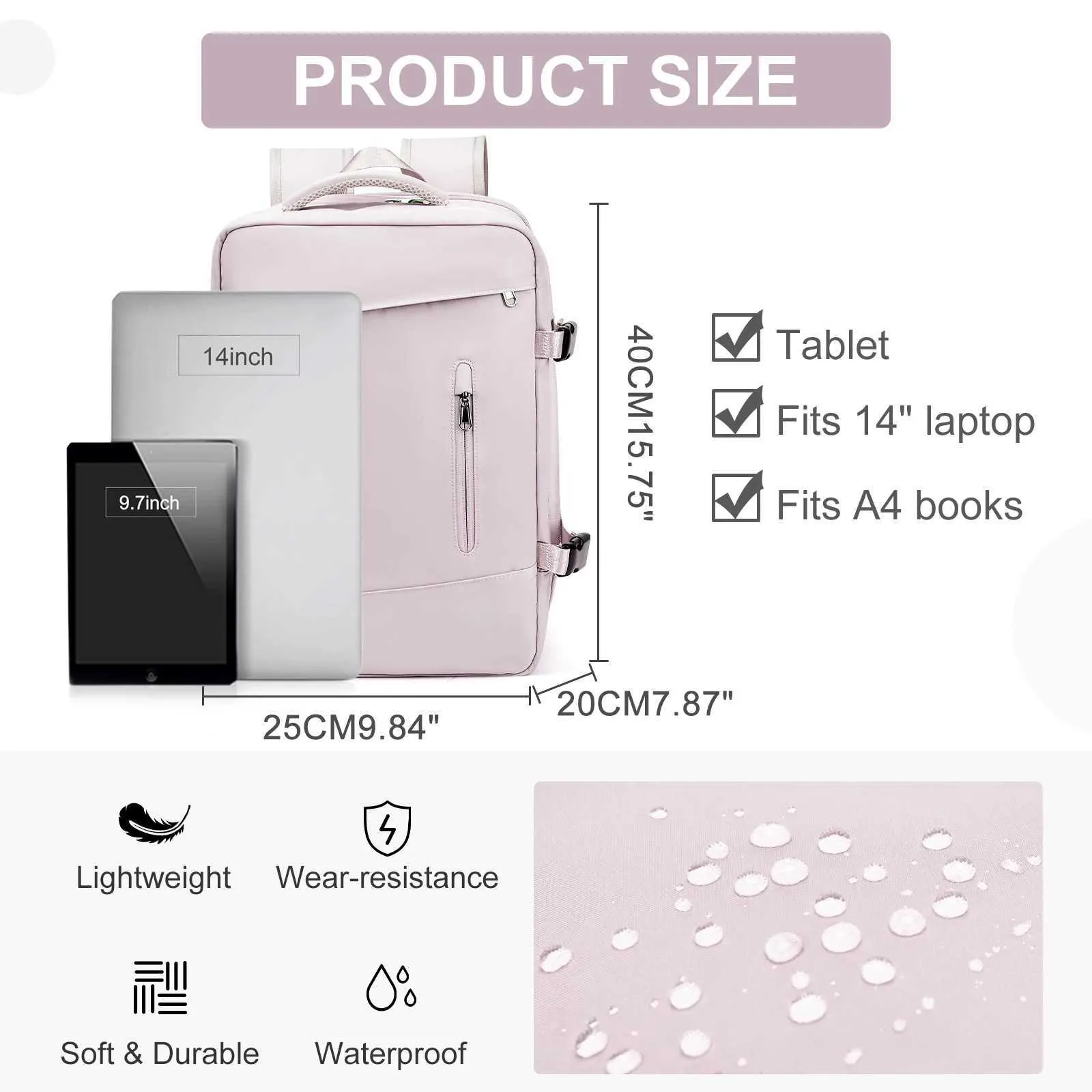 Womens Suitcase Cabin Aircraft Ryanair 40x20x25 Airplane Travel Bag Men Laotop Backpack Wizzair Carry OnC241031_voghion.com