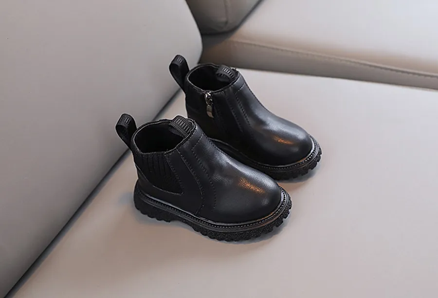 Fashion Kids PU Leather New Winter Children's Shoes Kidsnest Boys Girls Anti Slip Foot Warmer Toddler Snow Boots Size US_voghion.com