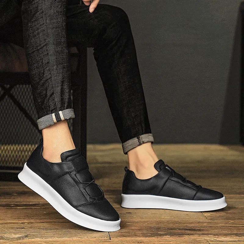 Leather Men's Brand Casual High Quality Walking Sneakers New Fashion Italian Handmade Designer Sport Shoes_voghion.com
