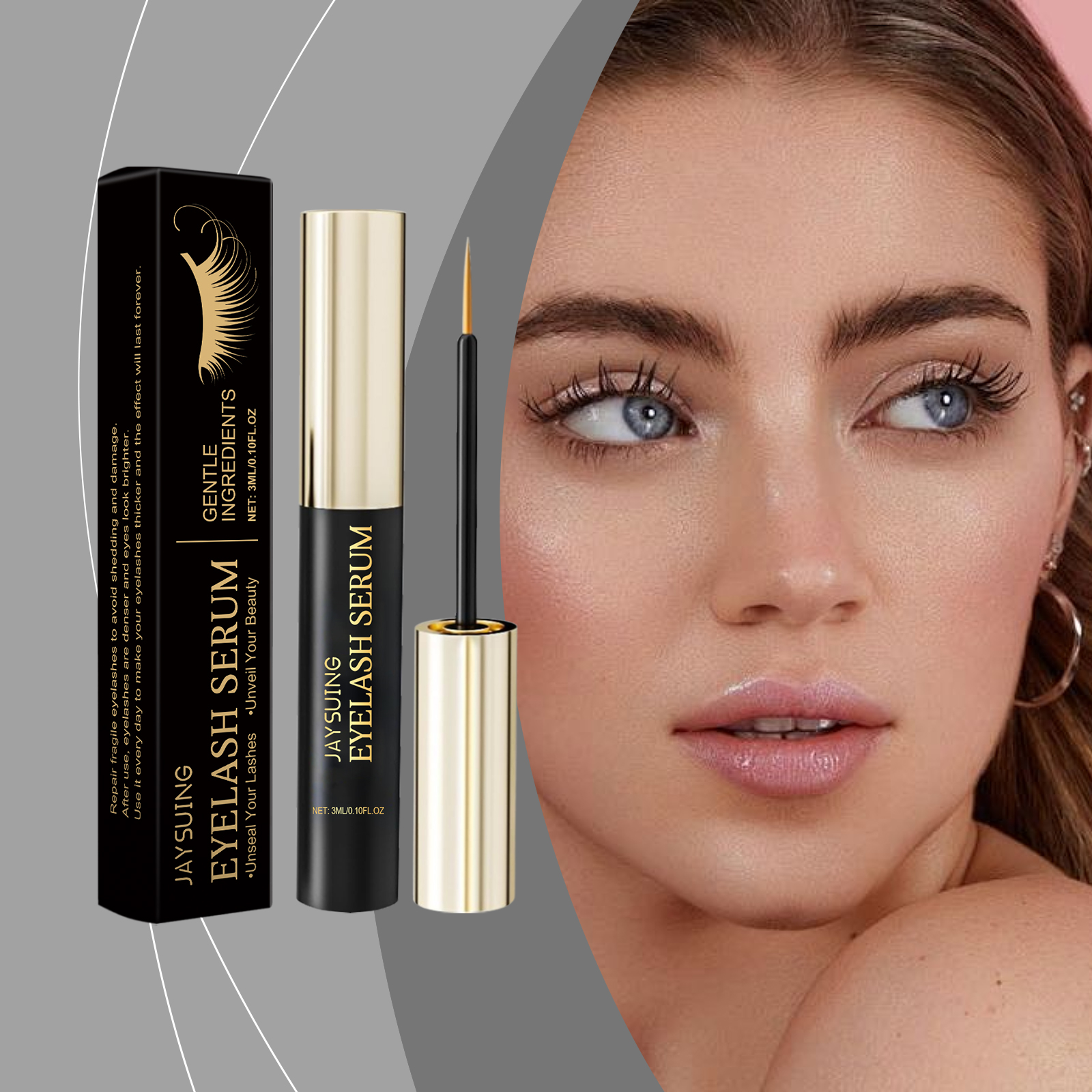 Jaysuing Ultra-Black Volumizing Mascara Zachte Voedende Formule Natuurlijke Krul Vlekbestendig Voor Dagelijks Gebruik_voghion.com