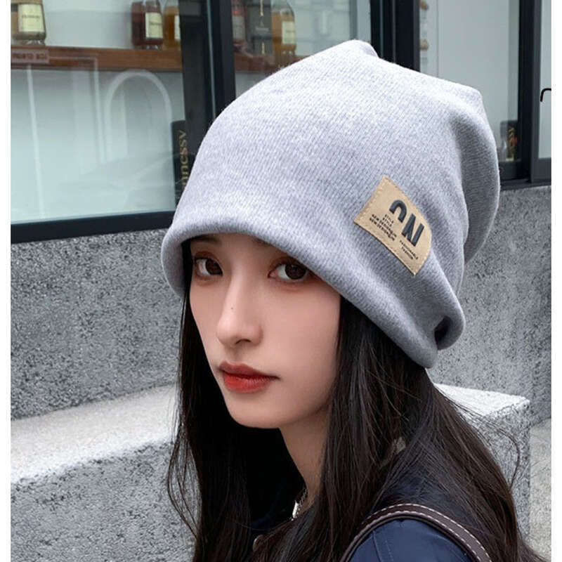 Spring Net Red Plush Women's Fall And Winter Versatile Open Face Small Knitted Wrap Hat, Postpartum Hat_voghion.com