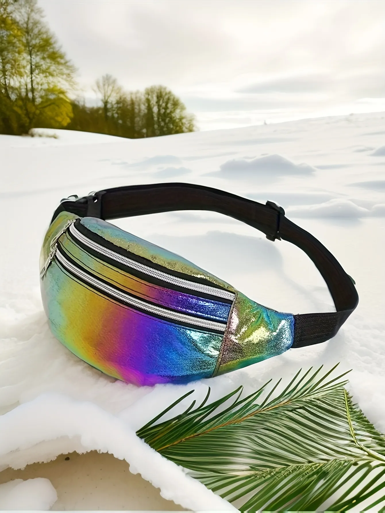 Marsupio con ologramma laser a colori sfumati, marsupio a tracolla, borsa da viaggio, per camminare, correre, escursioni, ciclismo, sport_voghion.com