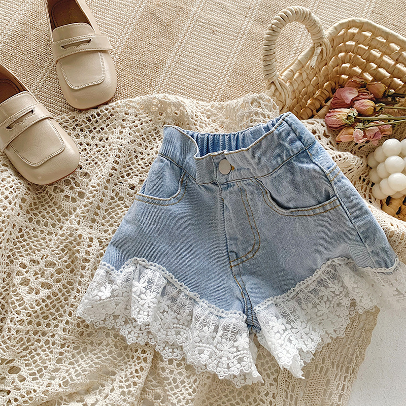 Mama & Copii haine copii vara nou fete costum top brodat la modă plus costum pantaloni scurți din denim_voghion.com