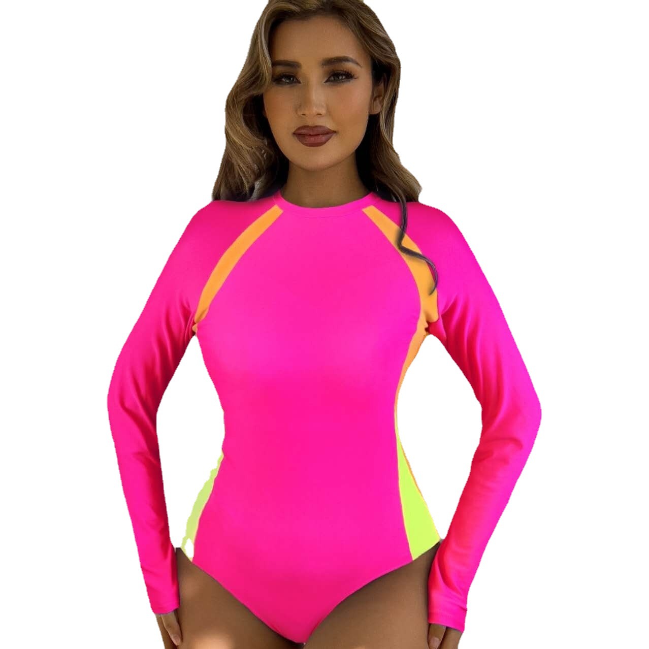 Women's sexy multi-color spliced ​​one-piece bikini women's swimsuit_voghion.com