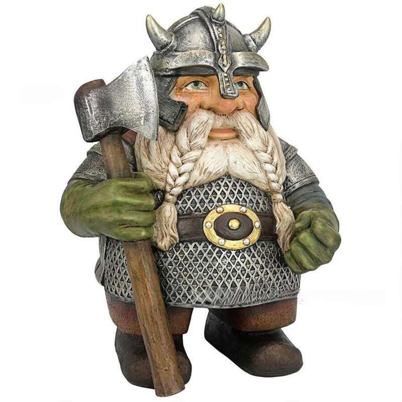 Nieuwe Hars Ambachten Bijl Viking Standbeeld Dwerg Oud Tuin Ornament_voghion.com